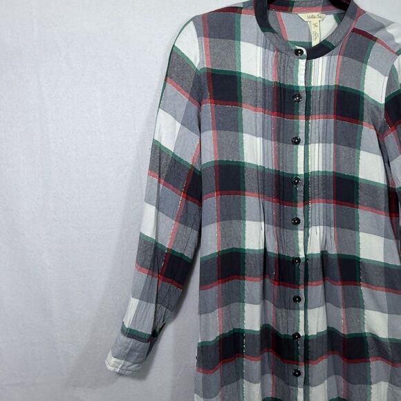 Matilda Jane Coming to Town Plaid Shirt Dress Women's Size M Holiday Pintuck - Picture 6 of 11